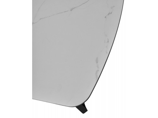 Стол RASMUS 160 TL-45 Белый мрамор, испанская керамика / черный каркас, ®DISAUR