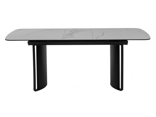 Стол RASMUS 160 TL-45 Белый мрамор, испанская керамика / черный каркас, ®DISAUR