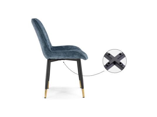 Стул на металлокаркасе Seda 1 blue \ black \ gold