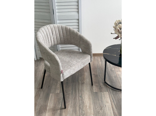Стул SNUG 3018-03 светло-серый, шенилл / черный каркас, ®DISAUR