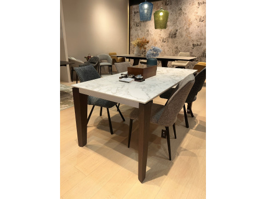 Стол ESMIR 180 MATTE ARABESCATO SOLID CERAMIC/ орех, ®DISAUR