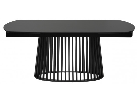 Стол DESIO 180 PURE BLACK SOLID CERAMIC Черный мрамор матовый, керамика/Черный каркас, ®DISAUR