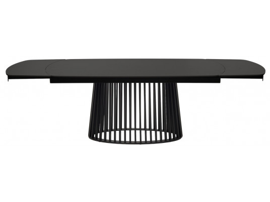 Стол DESIO 180 PURE BLACK SOLID CERAMIC Черный мрамор матовый, керамика/Черный каркас, ®DISAUR