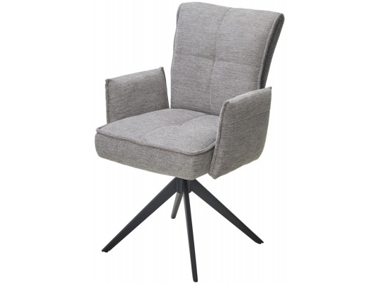 Стул PONCE 360 град. поворот. Brego-07 Серый, ткань/ XD841-16 Серый, букле/ Черный, ®DISAUR