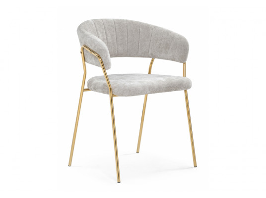 Стул на металлокаркасе Kamelia 1 light gray fabric \ gold