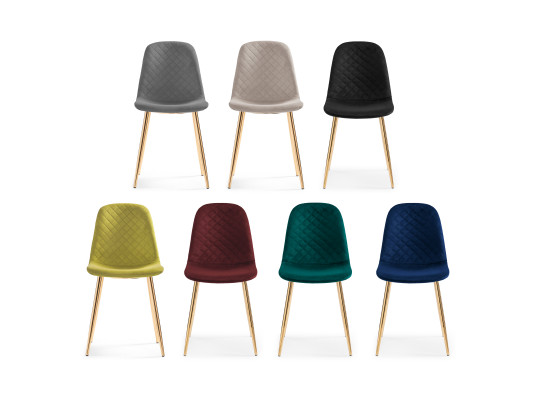Стул на металлокаркасе Dabl dark blue \ gold