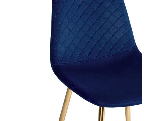 Стул на металлокаркасе Dabl dark blue \ gold