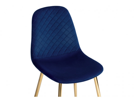 Стул на металлокаркасе Dabl dark blue \ gold