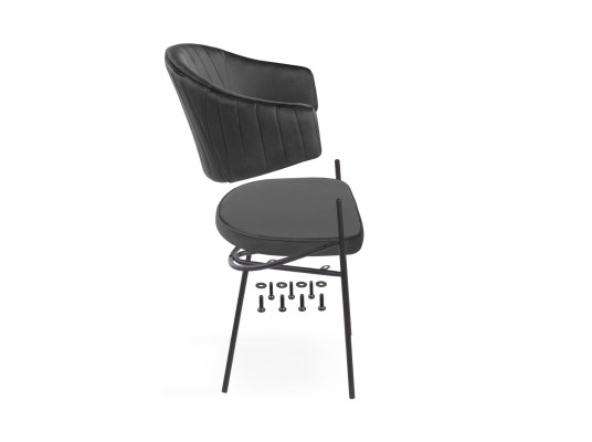 Стул на металлокаркасе Kortni dark grey \ black