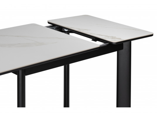 Керамический стол Кина 90(130)х65х76 alpine white \ черный