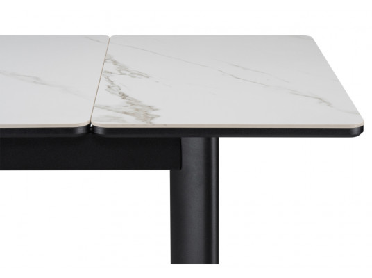 Керамический стол Кина 90(130)х65х76 alpine white \ черный