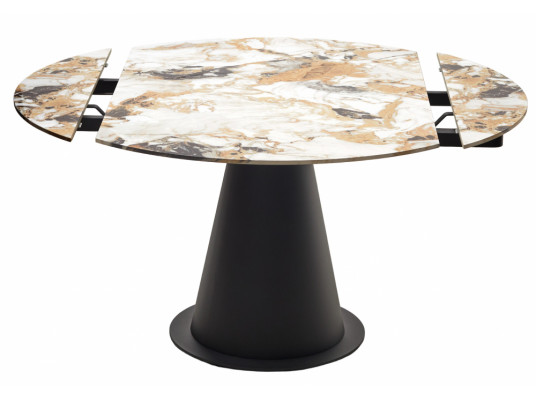 Керамический стол поворотный Teramo 135 gloss grand jade solid ceramic \ бронзовый