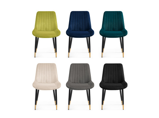 Стул на металлокаркасе Seda 1 blue \ black \ gold