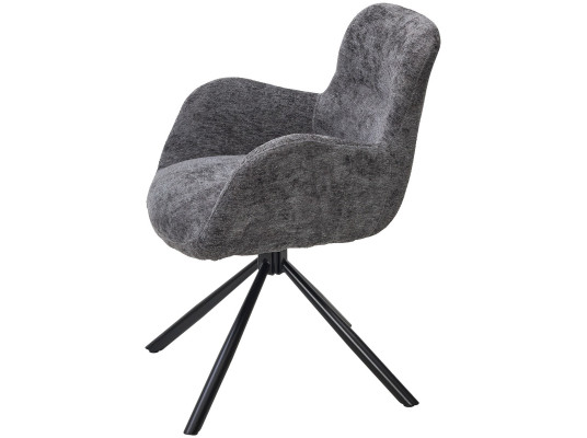 Стул KAROL 180 град. поворот. 3018-19 темно-серый, шенилл/ черный каркас, ®DISAUR