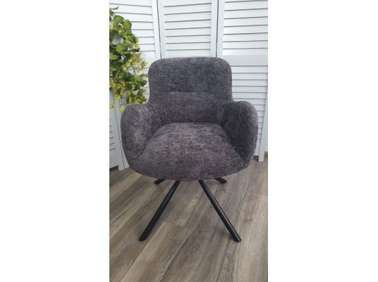 Стул KAROL 180 град. поворот. 3018-19 темно-серый, шенилл/ черный каркас, ®DISAUR
