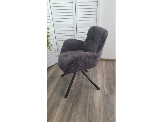 Стул KAROL 180 град. поворот. 3018-19 темно-серый, шенилл/ черный каркас, ®DISAUR