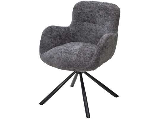 Стул KAROL 180 град. поворот. 3018-19 темно-серый, шенилл/ черный каркас, ®DISAUR