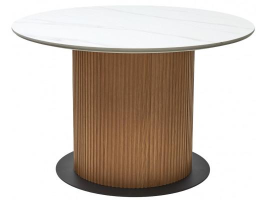 Стол MESA D120 цвет БЕЛЫЙ МРАМОР M326 / Каркас OAK, ®DISAUR