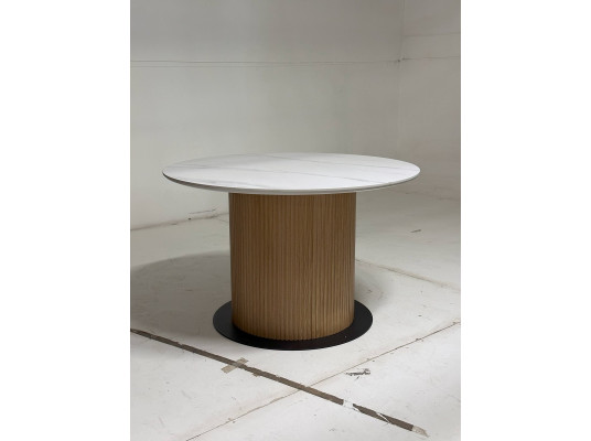Стол MESA D120 цвет БЕЛЫЙ МРАМОР M326 / Каркас OAK, ®DISAUR