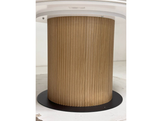 Стол MESA D120 цвет БЕЛЫЙ МРАМОР M326 / Каркас OAK, ®DISAUR