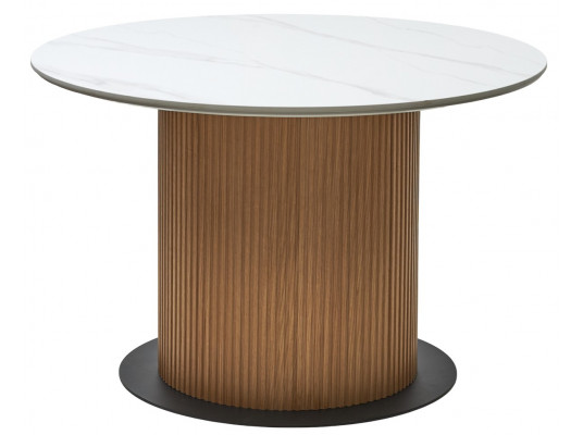 Стол MESA D120 цвет БЕЛЫЙ МРАМОР M326 / Каркас OAK, ®DISAUR