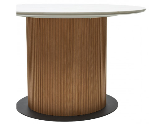 Стол MESA D120 цвет БЕЛЫЙ МРАМОР M326 / Каркас OAK, ®DISAUR