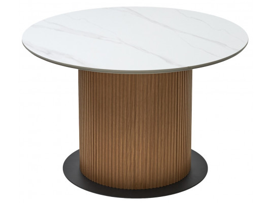 Стол MESA D120 цвет БЕЛЫЙ МРАМОР M326 / Каркас OAK, ®DISAUR