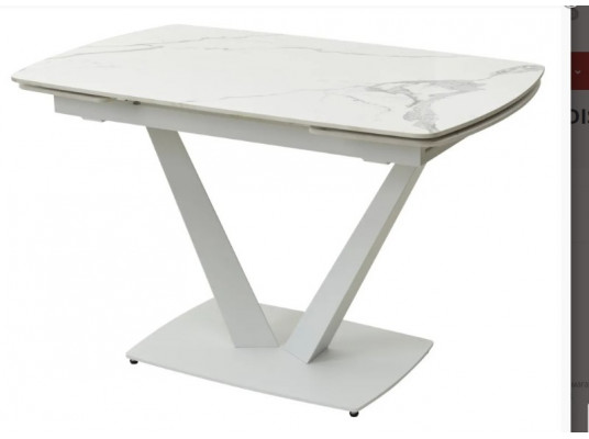Стол ALATRI 120 GLOSS STATUARIO WHITE SOLID CERAMIC / WHITE, ®DISAUR