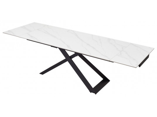 Стол LIVORNO 180 MATT WHITE MARBLE SOLID CERAMIC / BLACK, ®DISAUR