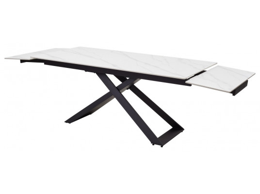 Стол LIVORNO 180 MATT WHITE MARBLE SOLID CERAMIC / BLACK, ®DISAUR