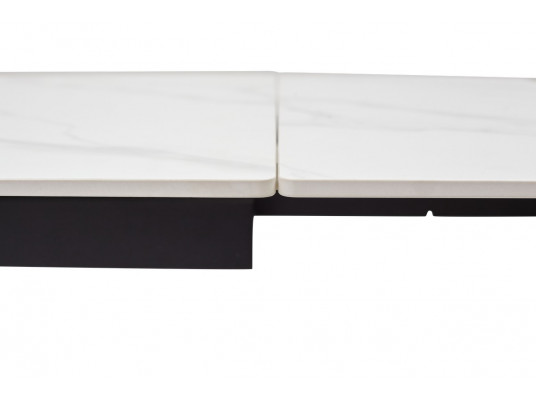 Стол LIVORNO 180 MATT WHITE MARBLE SOLID CERAMIC / BLACK, ®DISAUR