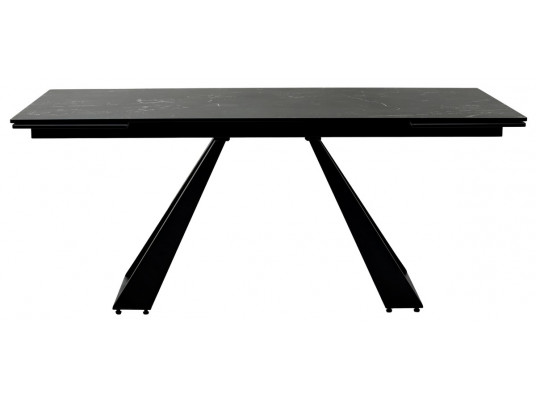 Стол FONDI 180 MARBLES NERO KL-116 Черный мрамор матовый, итальянская керамика/ черн.каркас, ®DISAUR