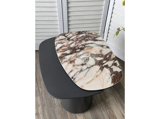 Стол кофейный ARVID TL-312 испанская керамика на стекле/ МДФ окраш. / темно-серый МДФ каркас ®DISAUR