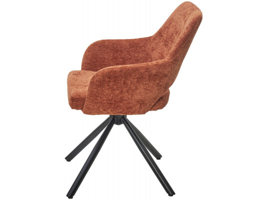 Стул NURI 180 град. поворот. 3018-09 терракотовый, шенилл/ черный каркас, ®DISAUR