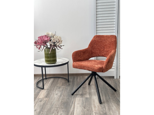 Стул NURI 180 град. поворот. 3018-09 терракотовый, шенилл/ черный каркас, ®DISAUR