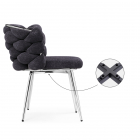 Стул на металлокаркасе на металлокаркасе Rendi gray-blue \ chrome