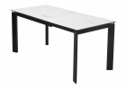 Керамический стол Corner 120 matte statuario стекло белый мрамор матовый \ керамика черный