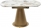 Стол TERAMO 135 GLOSS GRAND JADE SOLID CERAMIC, керамика, поворотн.механизм / Золото, ®DISAUR
