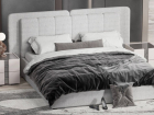 Спальня Леонардо серый/букле молочный (6-дв. остекленный шкаф) Арида 